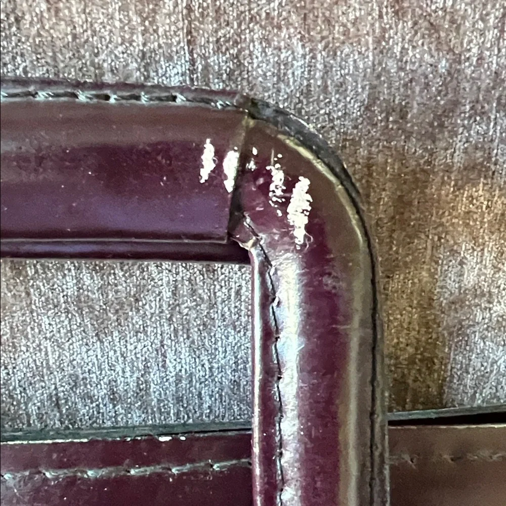 Sophisticated Dark Brown/Burgandy Leather Briefcase  Vintage  Unisex - Picture 2 of 12